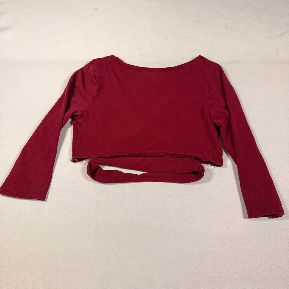Love Culture Burgundy Wrap Crop Top - Picture 8 of 10